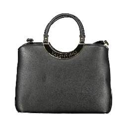 Black Polyurethane Women Handbag
