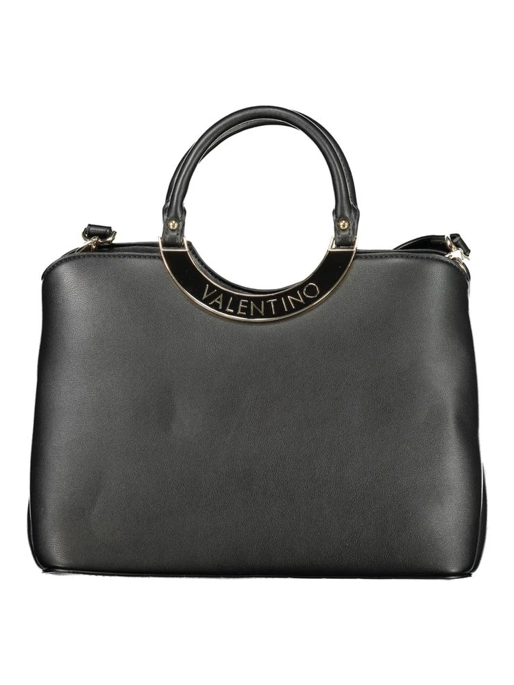 Black Polyurethane Women Handbag
