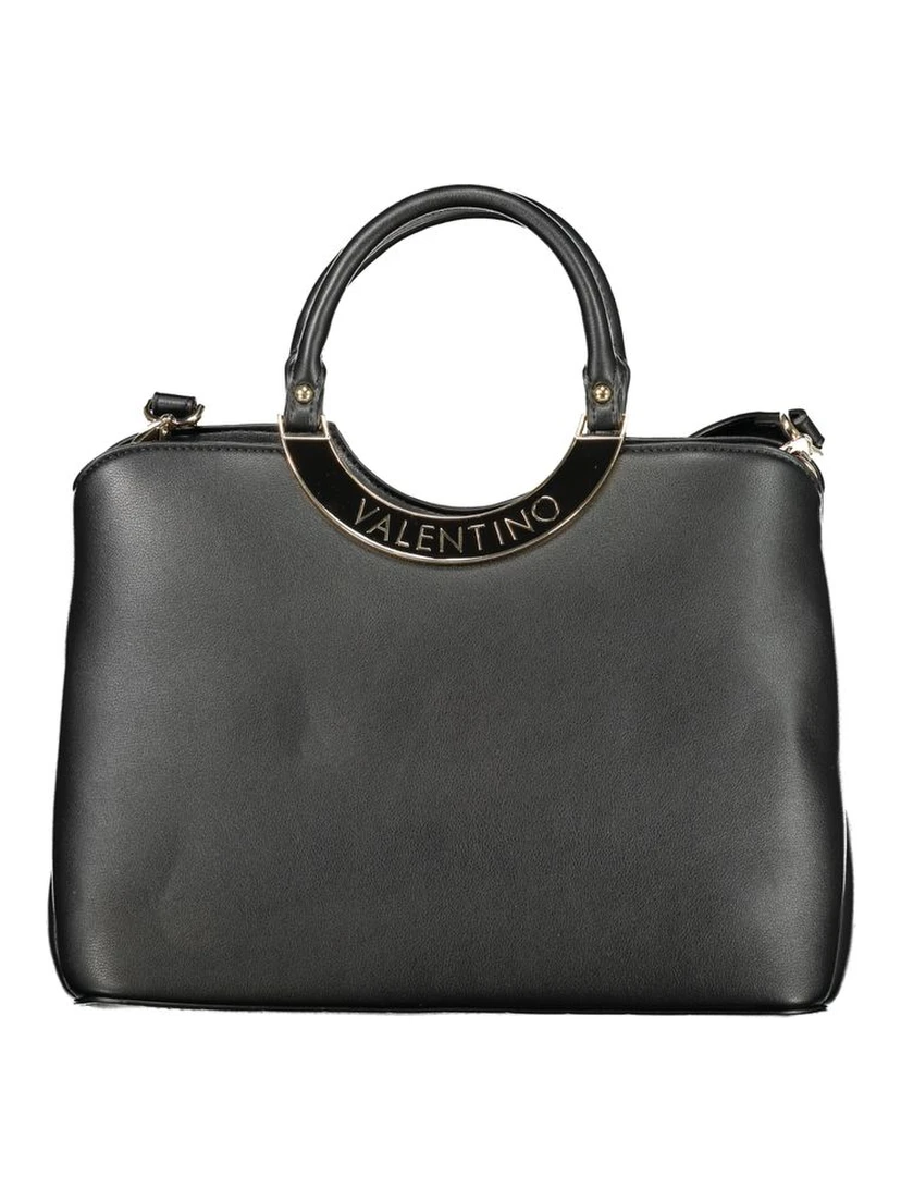 Black Polyurethane Women Handbag