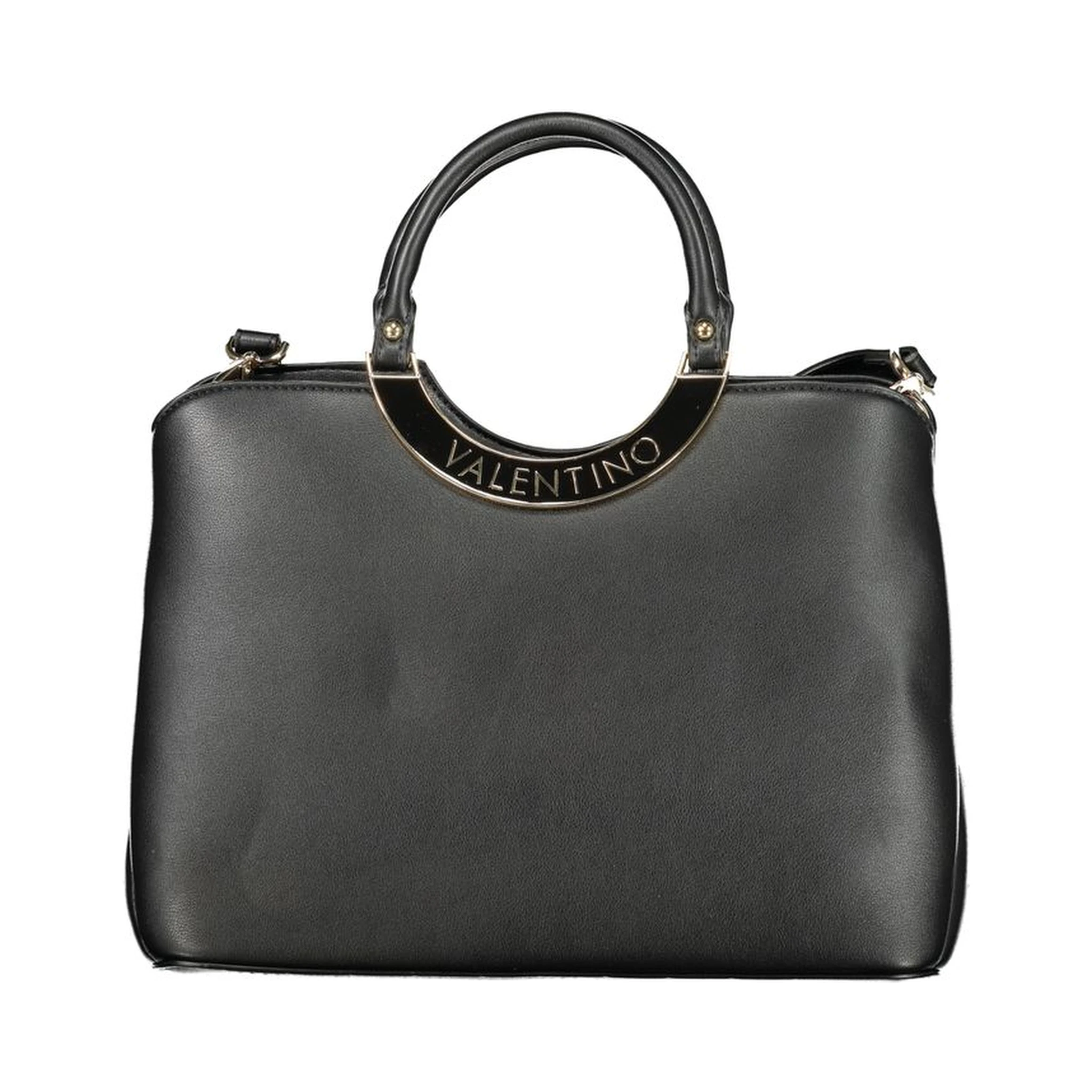 Black Polyurethane Women Handbag