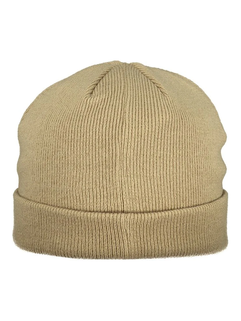 Beige Polyacrylic Men Cap