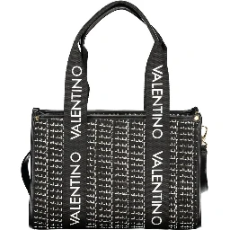 Black Polyester Women Handbag