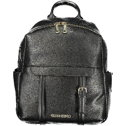 Black Polyurethane Women Backpack