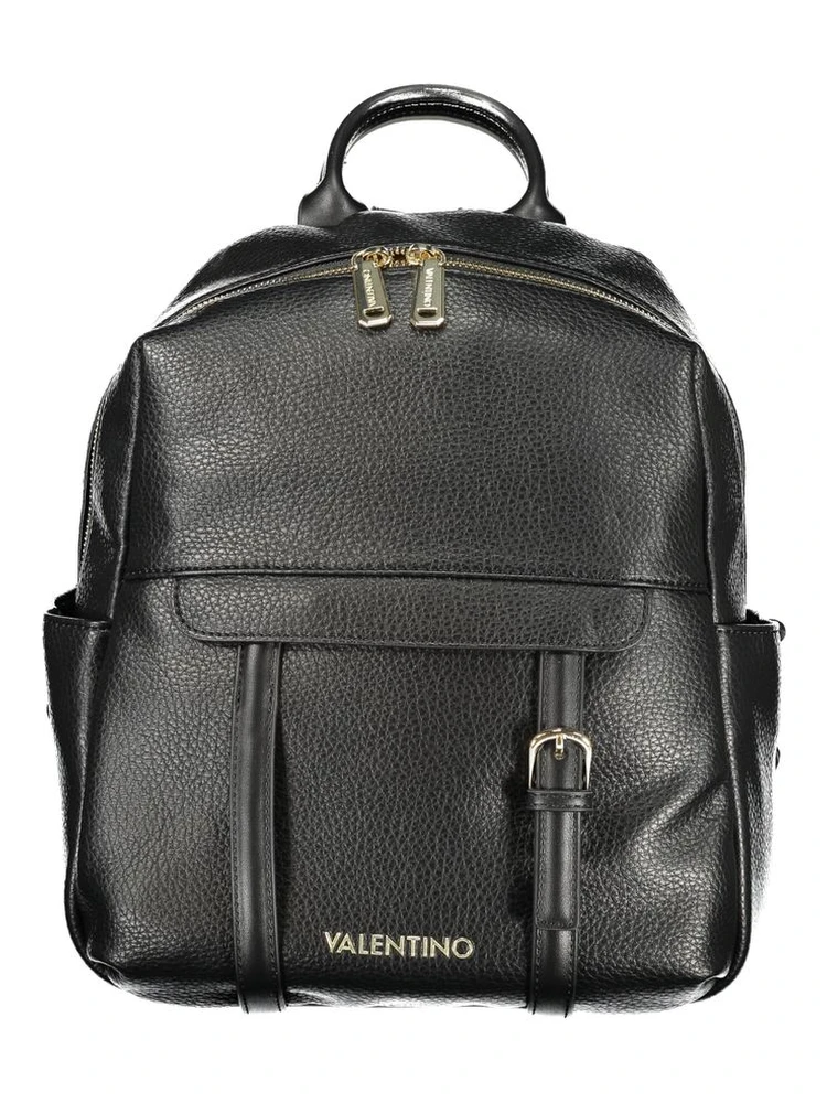 Black Polyurethane Women Backpack