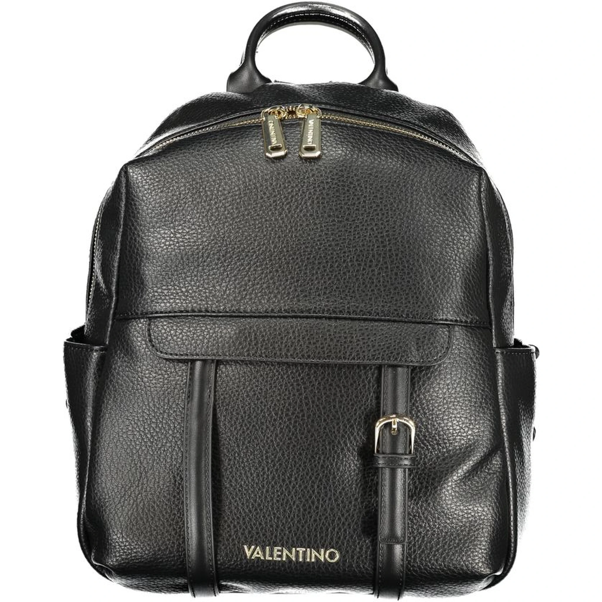 Black Polyurethane Women Backpack