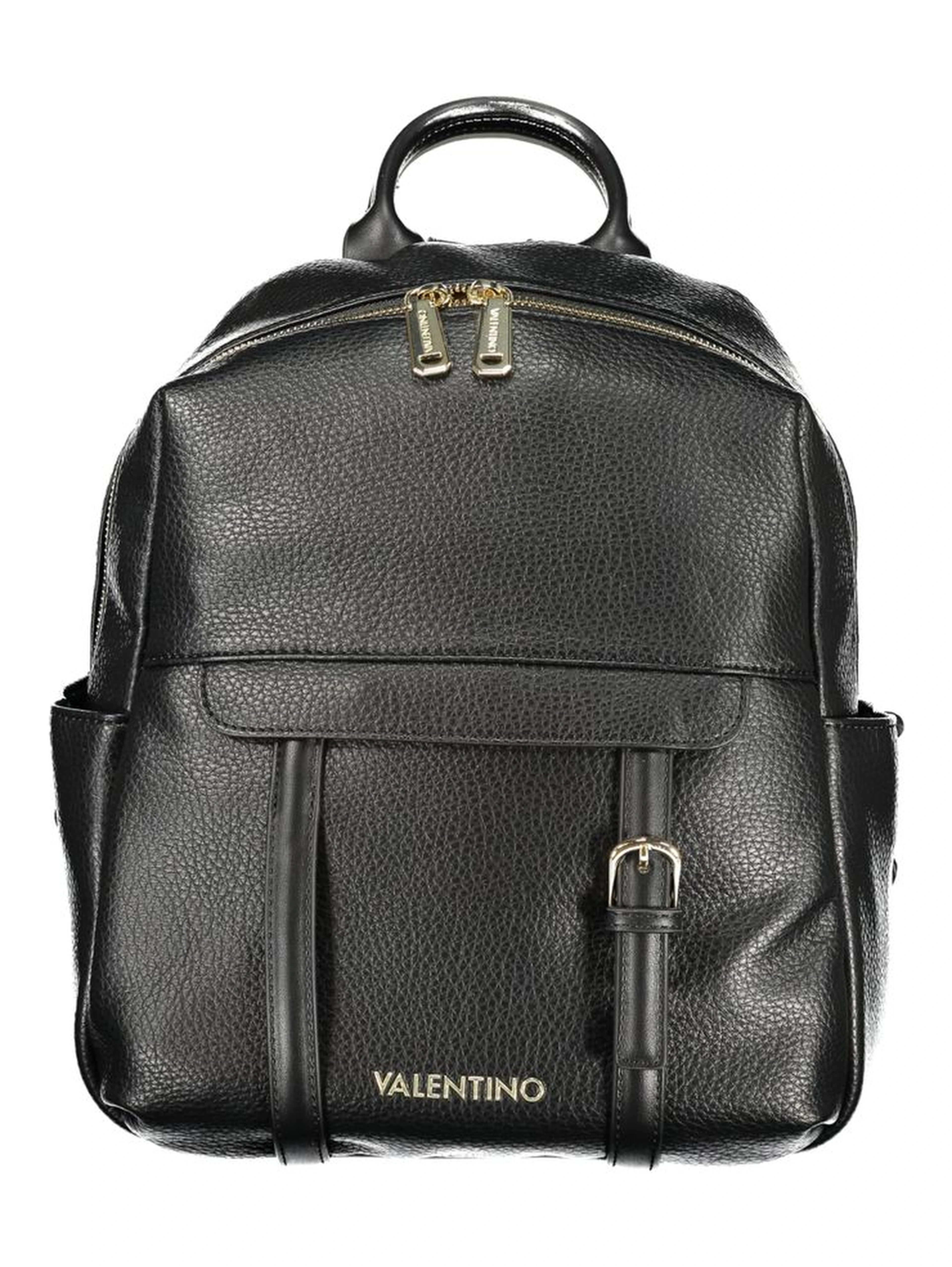 Black Polyurethane Women Backpack