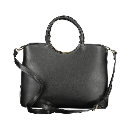 Black Polyurethane Women Handbag