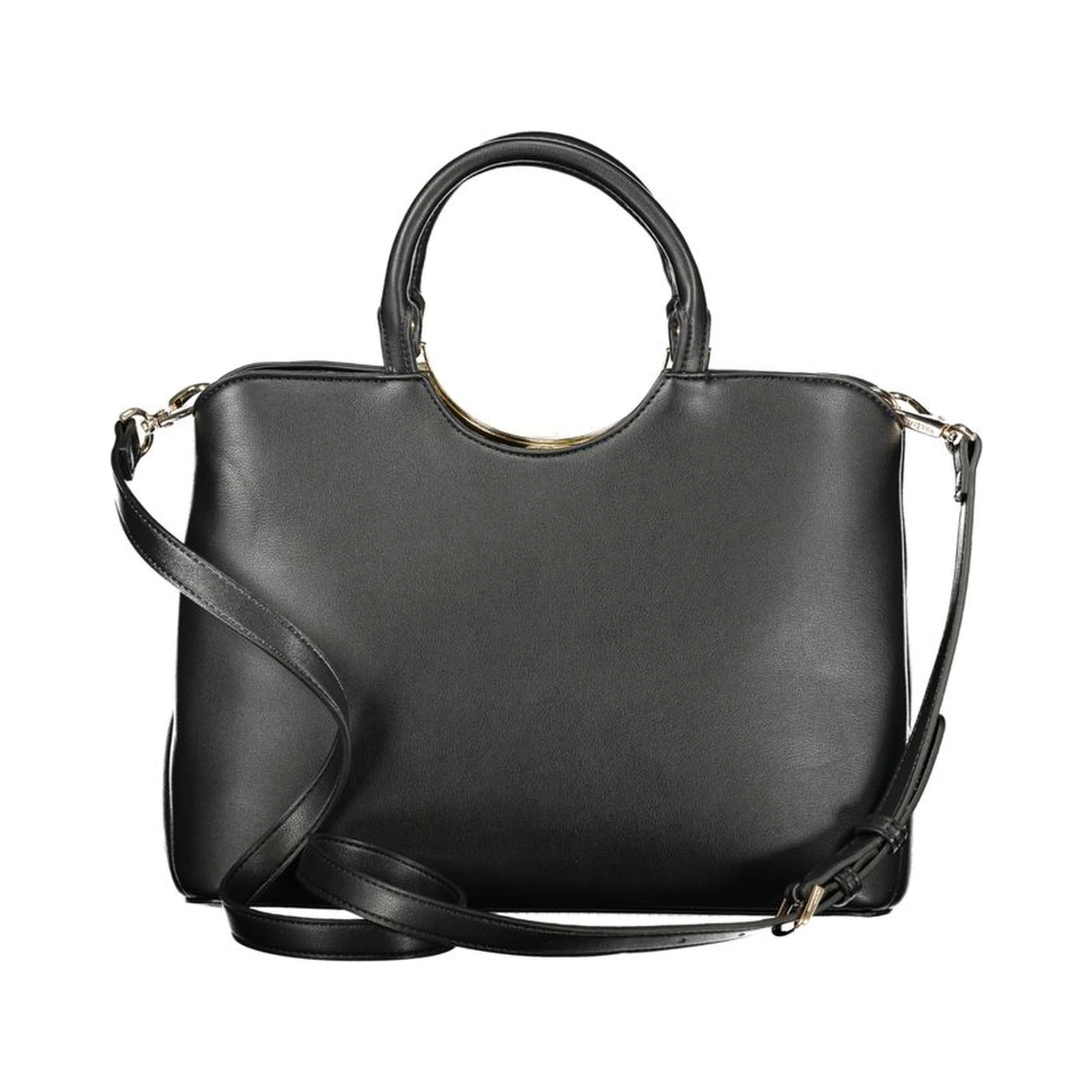 Black Polyurethane Women Handbag