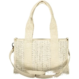 Bianco Polyester Woman Handbag