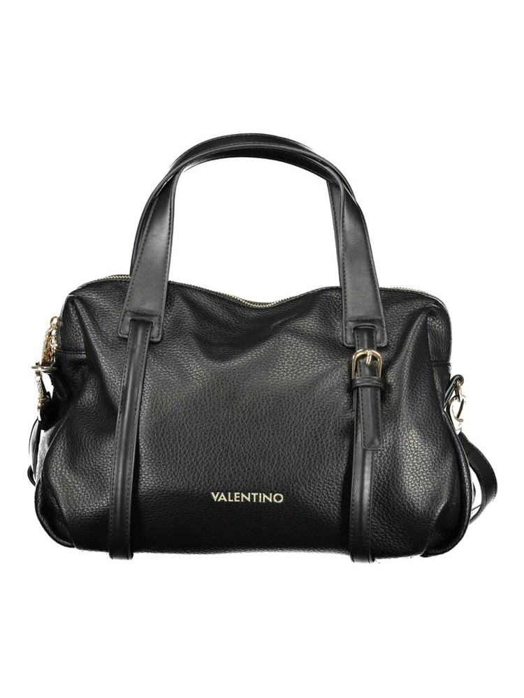 Black Polyurethane Women Handbag
