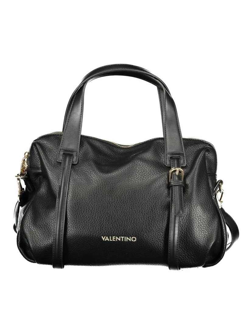 Black Polyurethane Women Handbag
