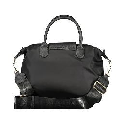 Black Polyester Women Handbag