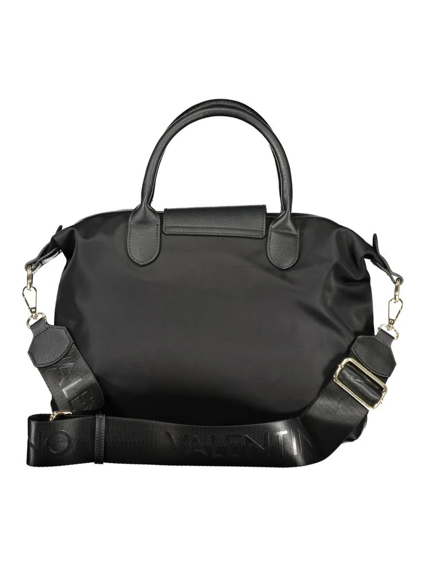 Black Polyester Women Handbag