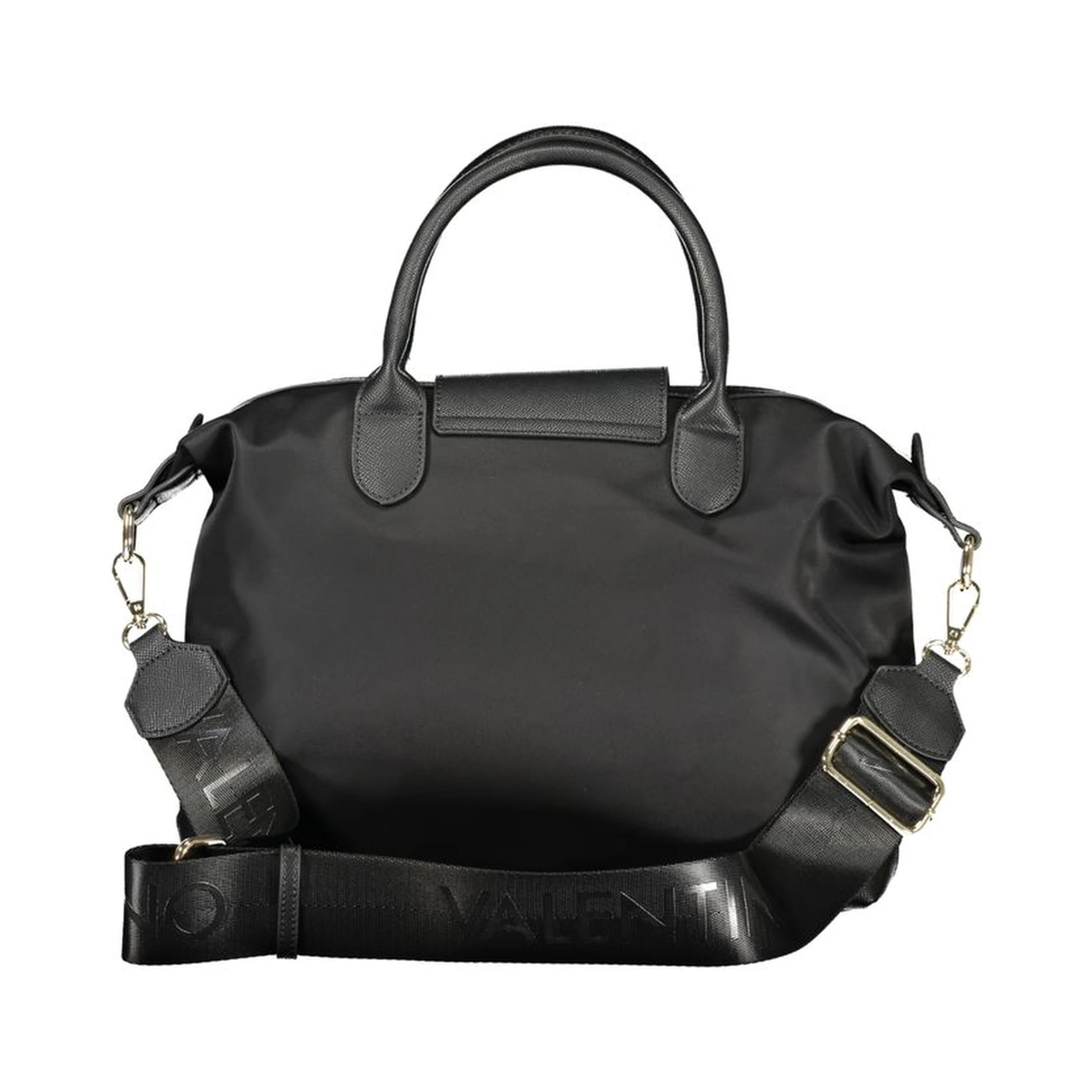 Black Polyester Women Handbag