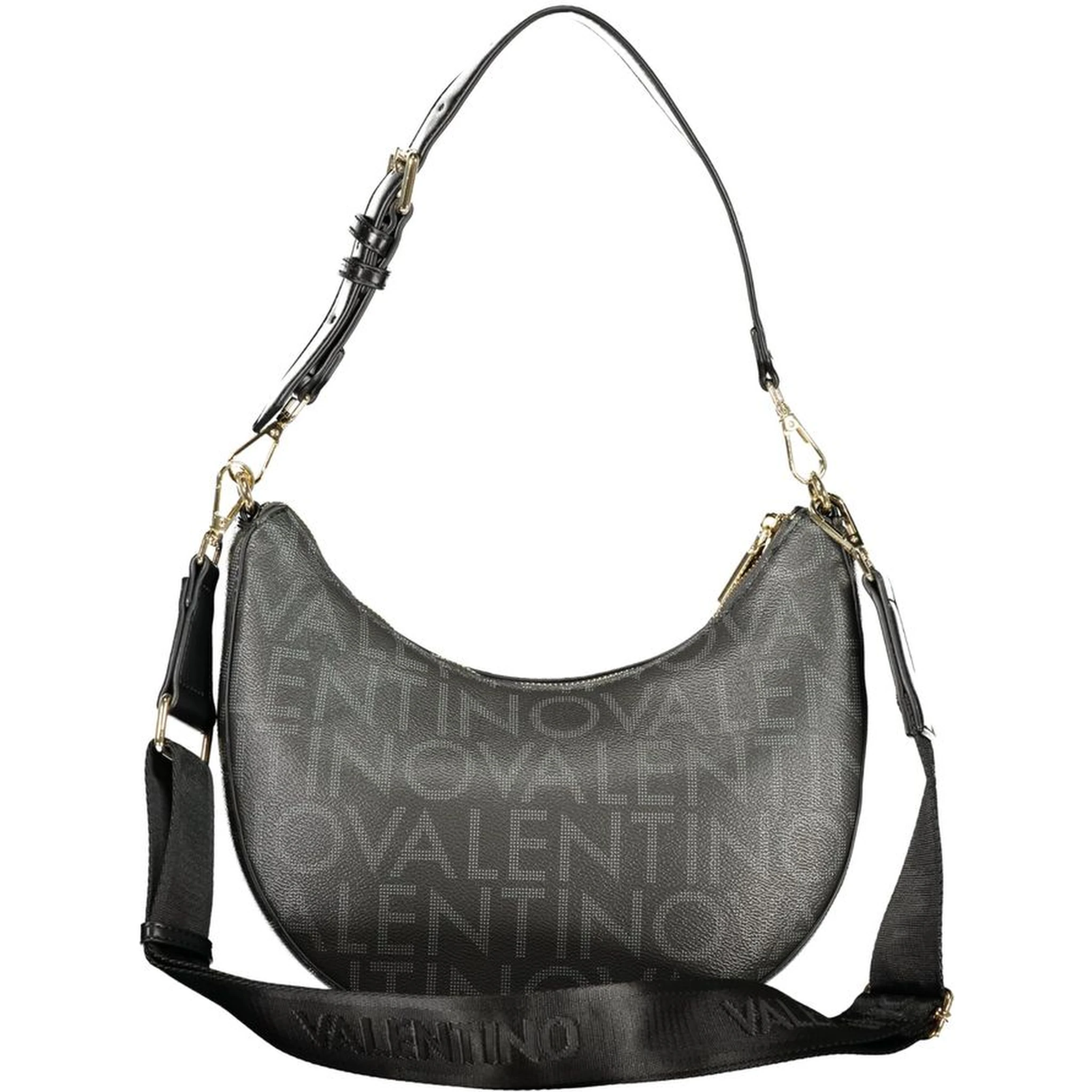 حقيبة يد نسائية سوداء من البولي يوريثان