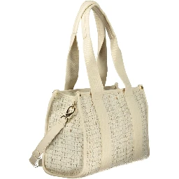 Bianco Polyester Woman Handbag