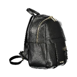 Black Polyurethane Women Backpack