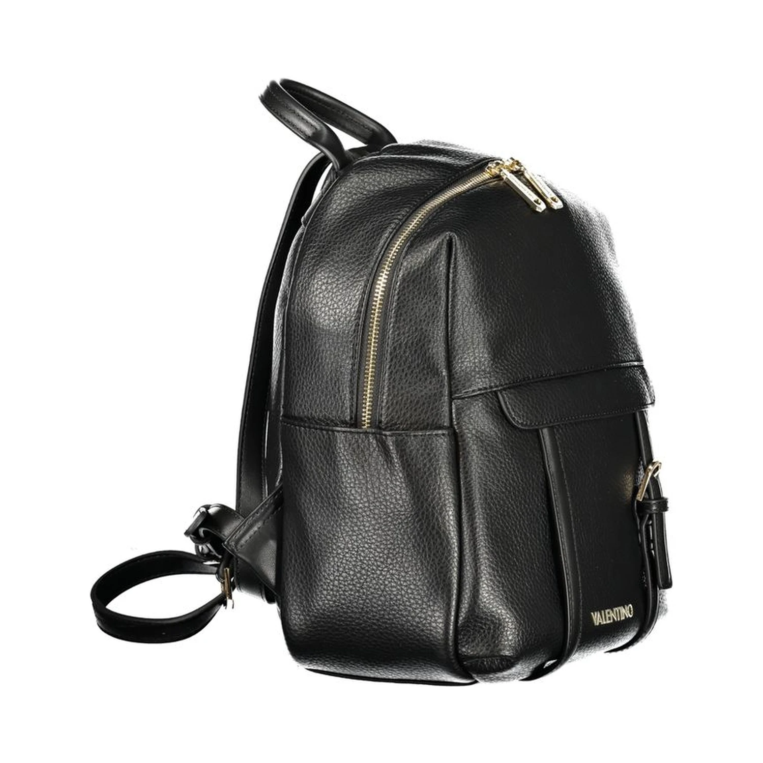 Black Polyurethane Women Backpack