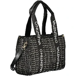 Black Polyester Women Handbag