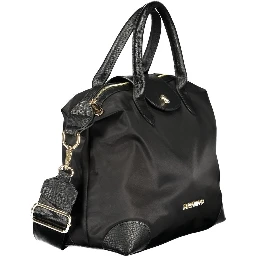 Black Polyester Women Handbag