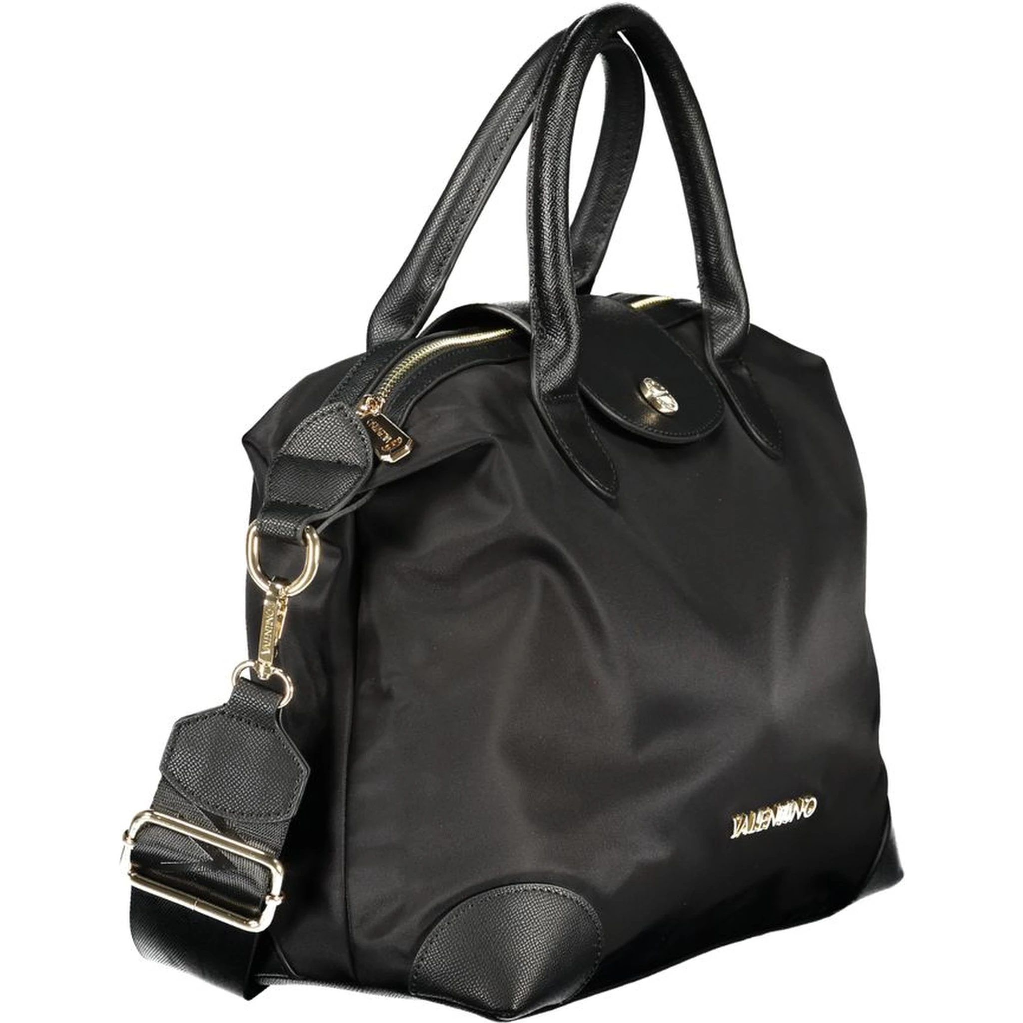 Black Polyester Women Handbag