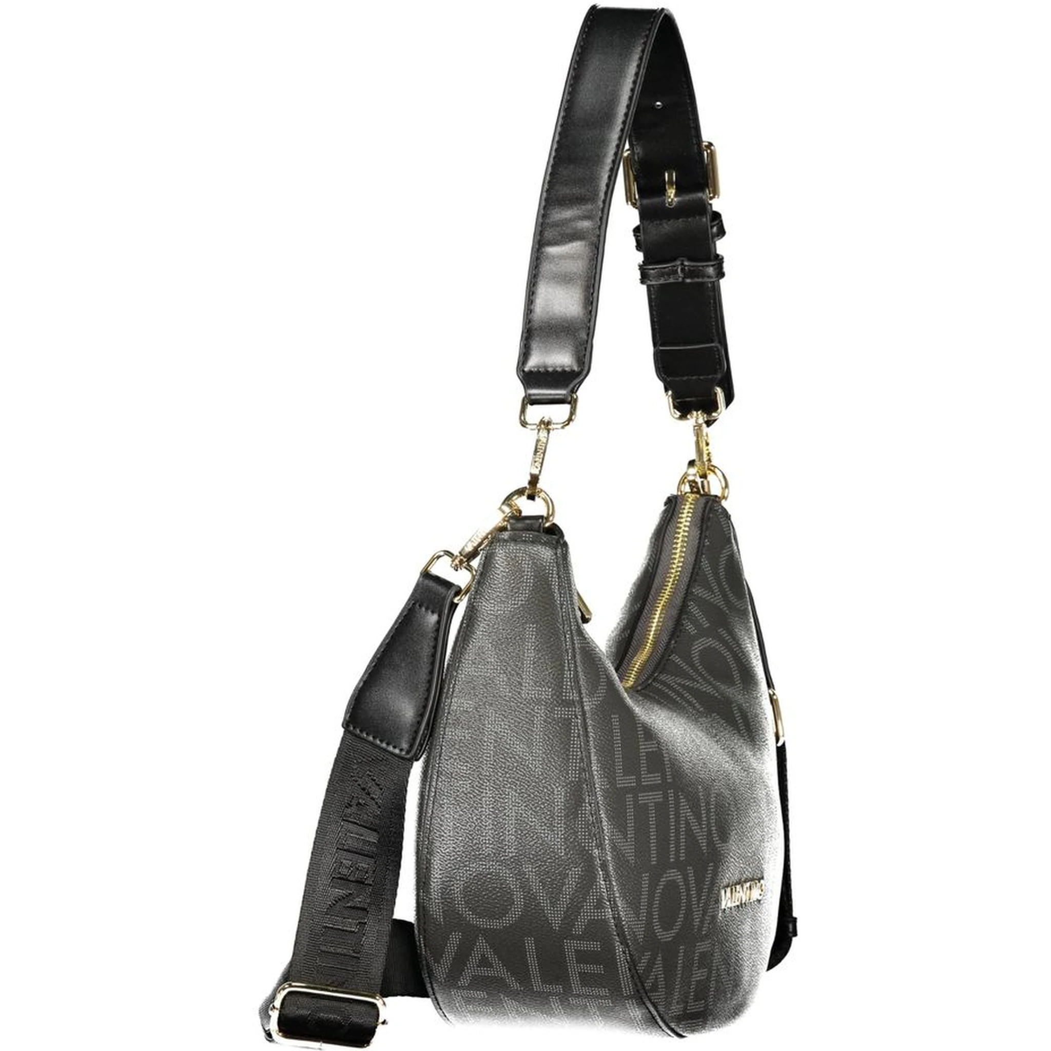 حقيبة يد نسائية سوداء من البولي يوريثان