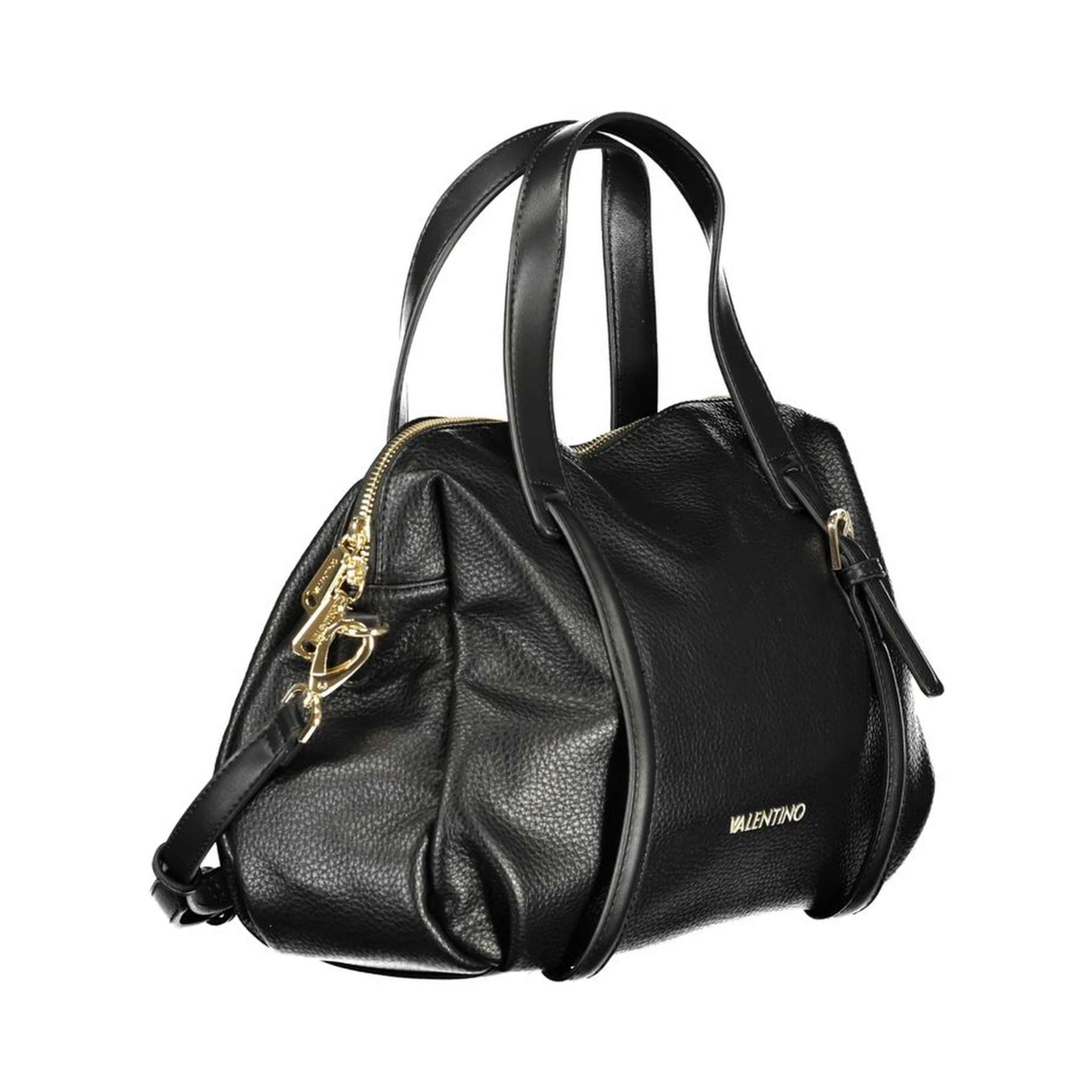 Black Polyurethane Women Handbag