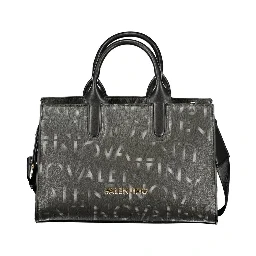 Black Polyurethane Women Handbag