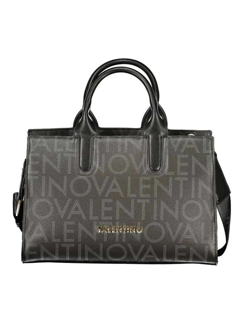 Black Polyurethane Women Handbag