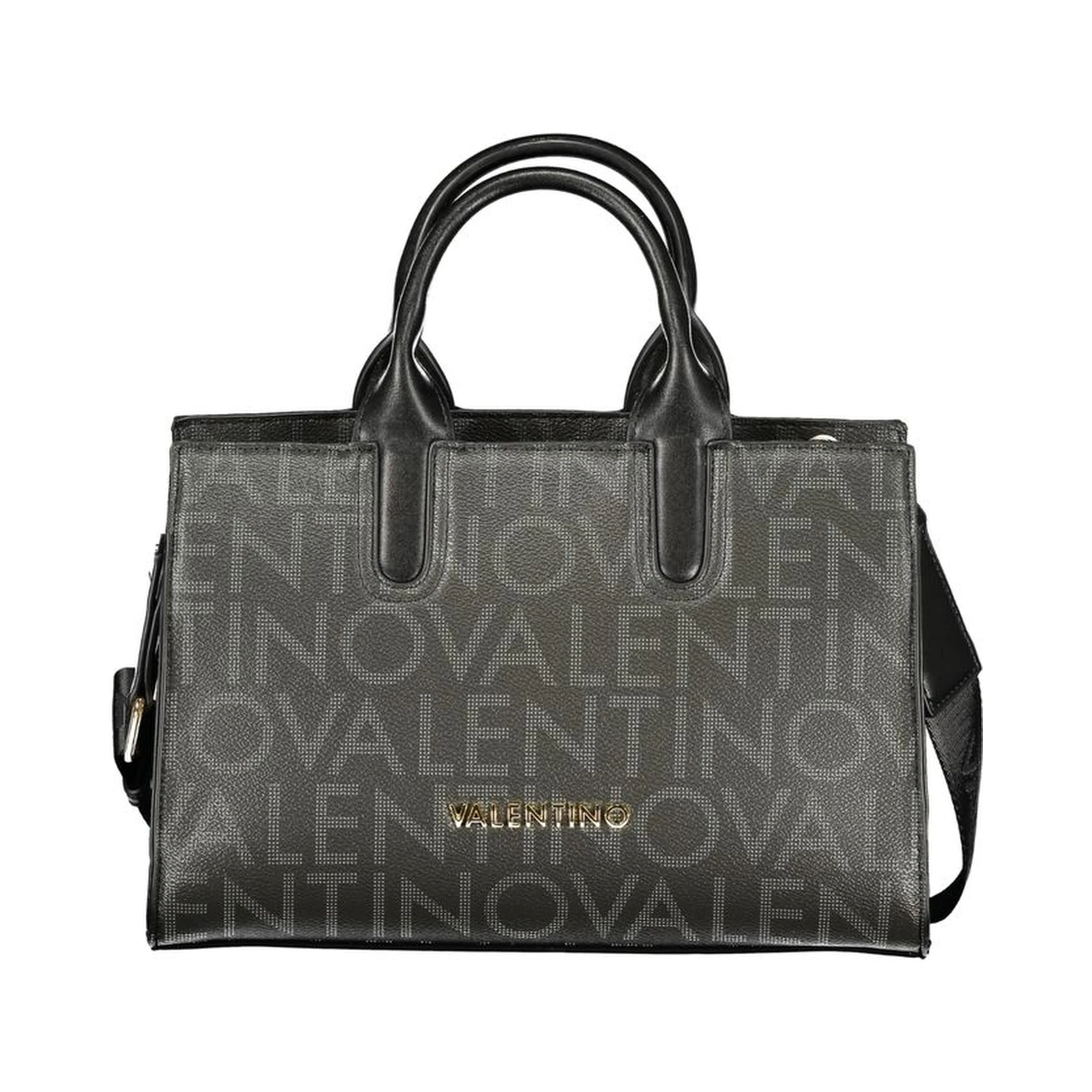 Black Polyurethane Women Handbag