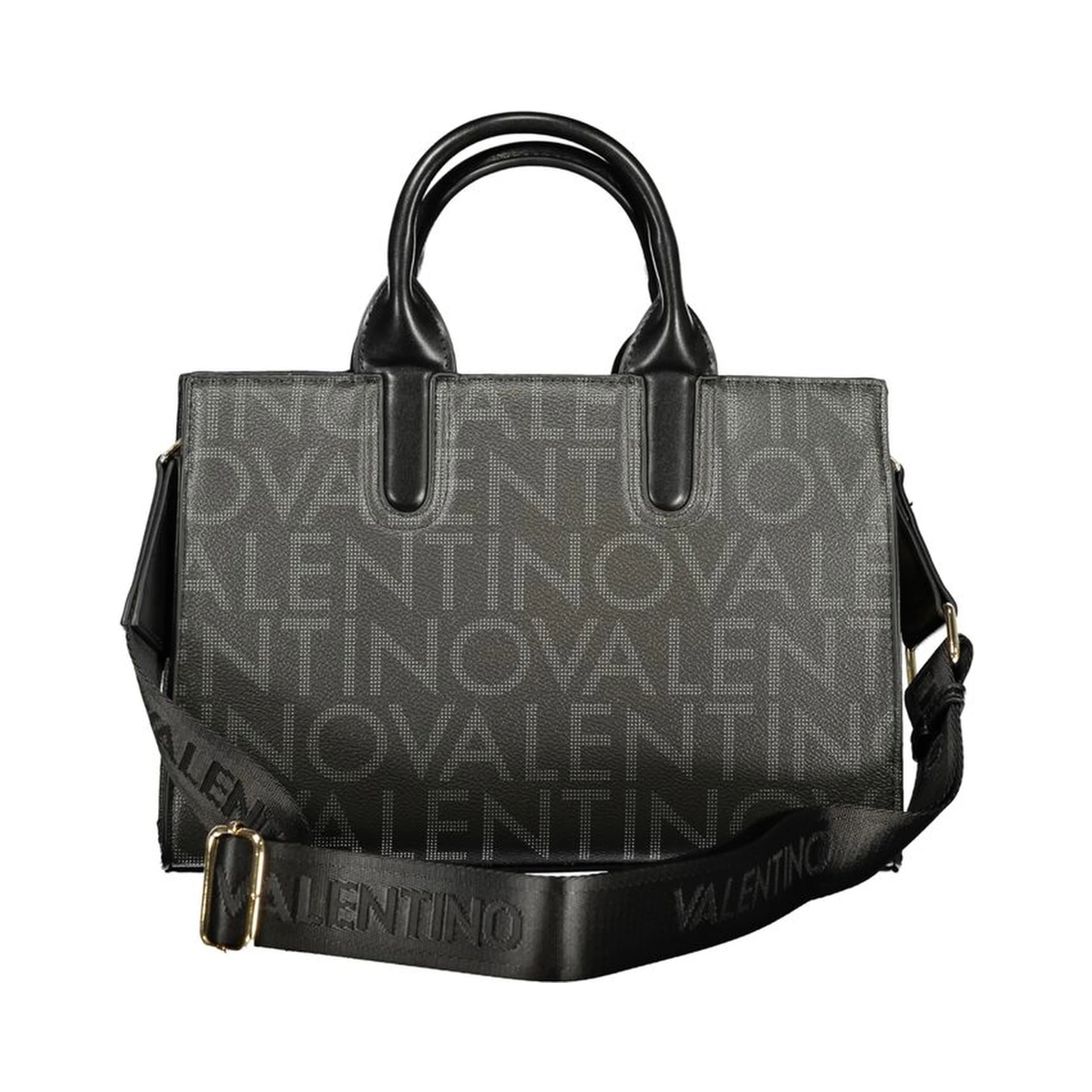 Black Polyurethane Women Handbag
