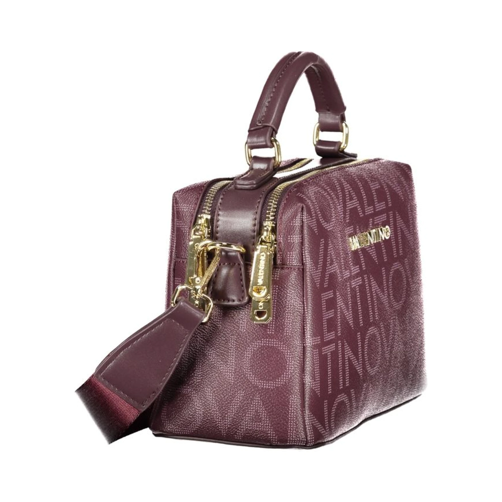 Red Polyurethane Women Handbag