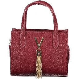 Red Polyurethane Women Handbag