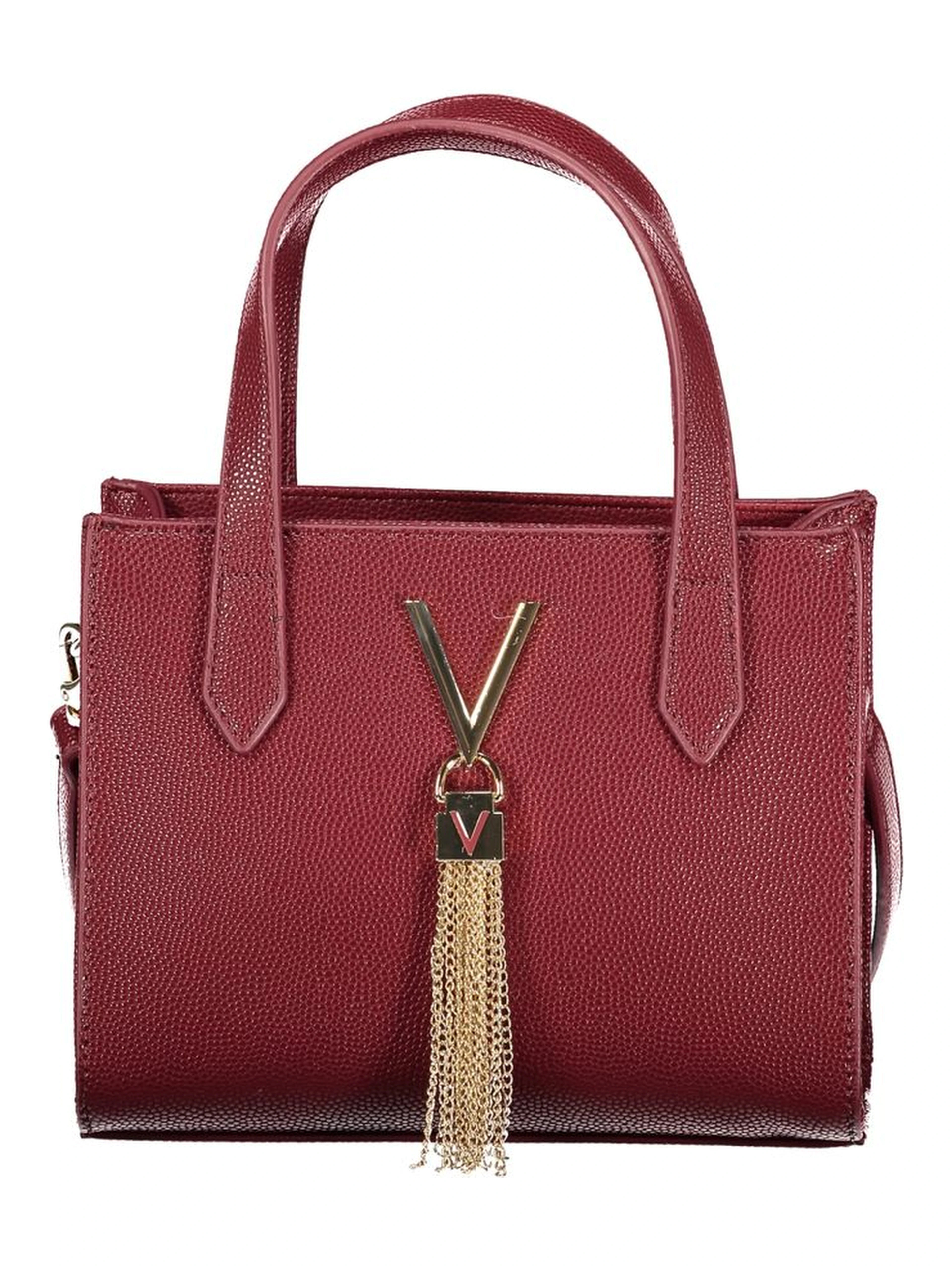 Red Polyurethane Women Handbag