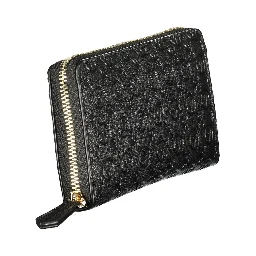Black Polyurethane Women Wallet