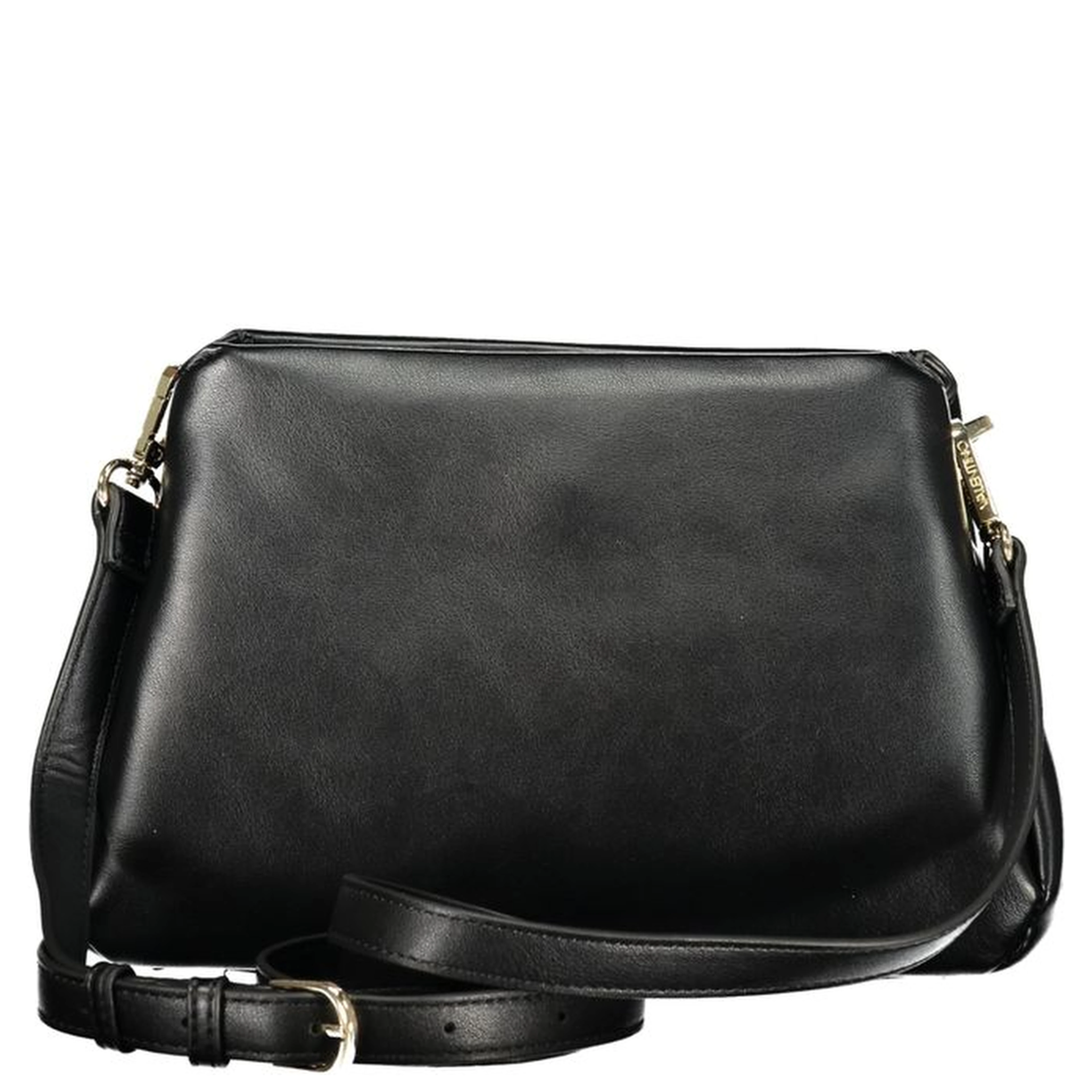 Black Polyurethane Women Handbag