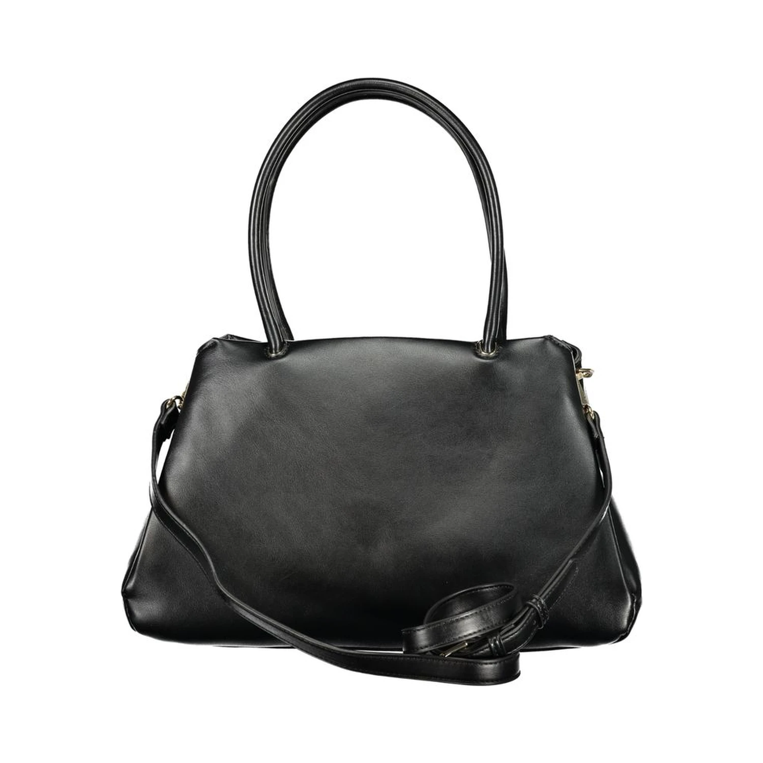 Black Polyurethane Women Handbag