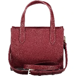 Red Polyurethane Women Handbag
