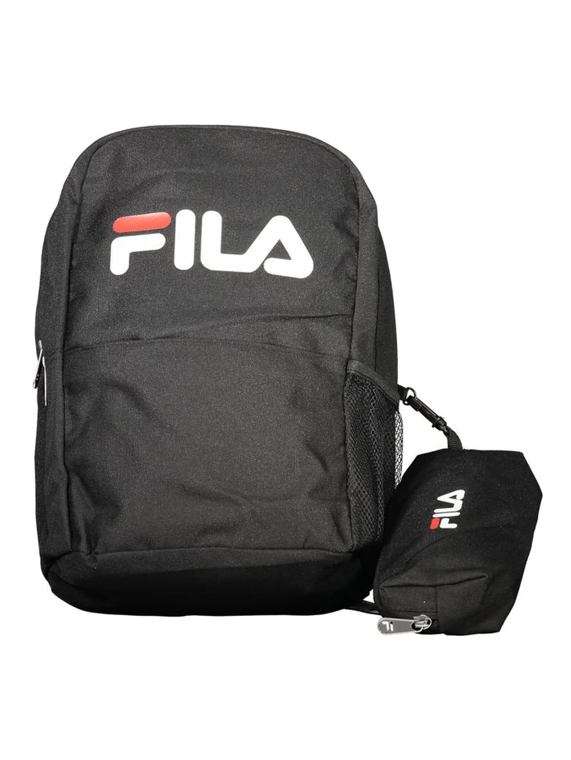 Black Polyester Men Backpack