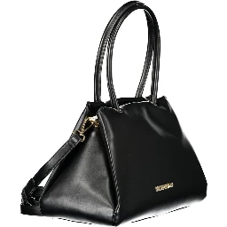 Black Polyurethane Women Handbag