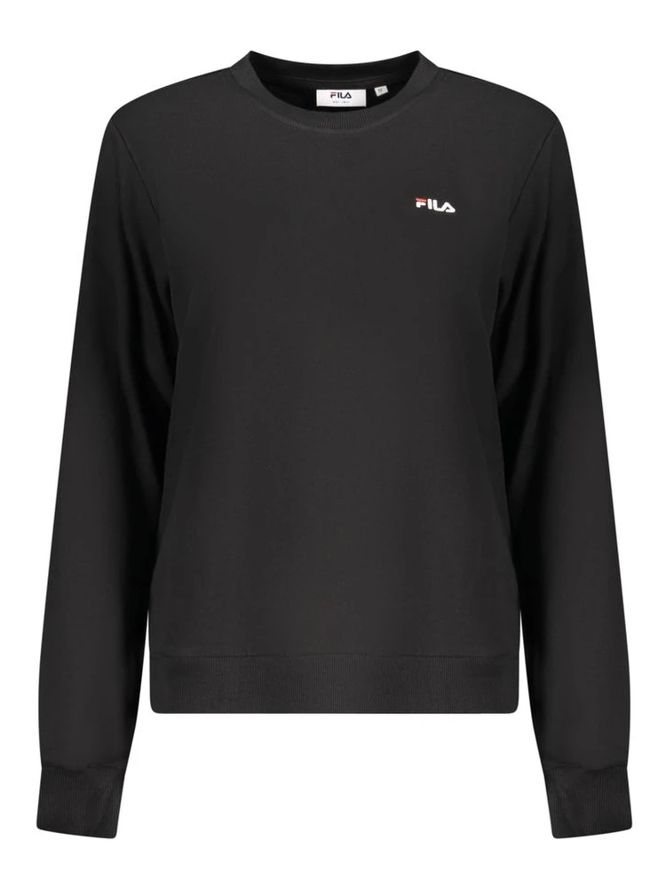 Black Cotton Women Sweatshirt