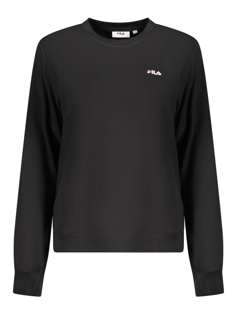 Black Cotton Women Sweatshirt