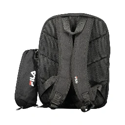 Black Polyester Men Backpack