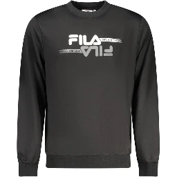 Black Polyester Men Sweatshirt