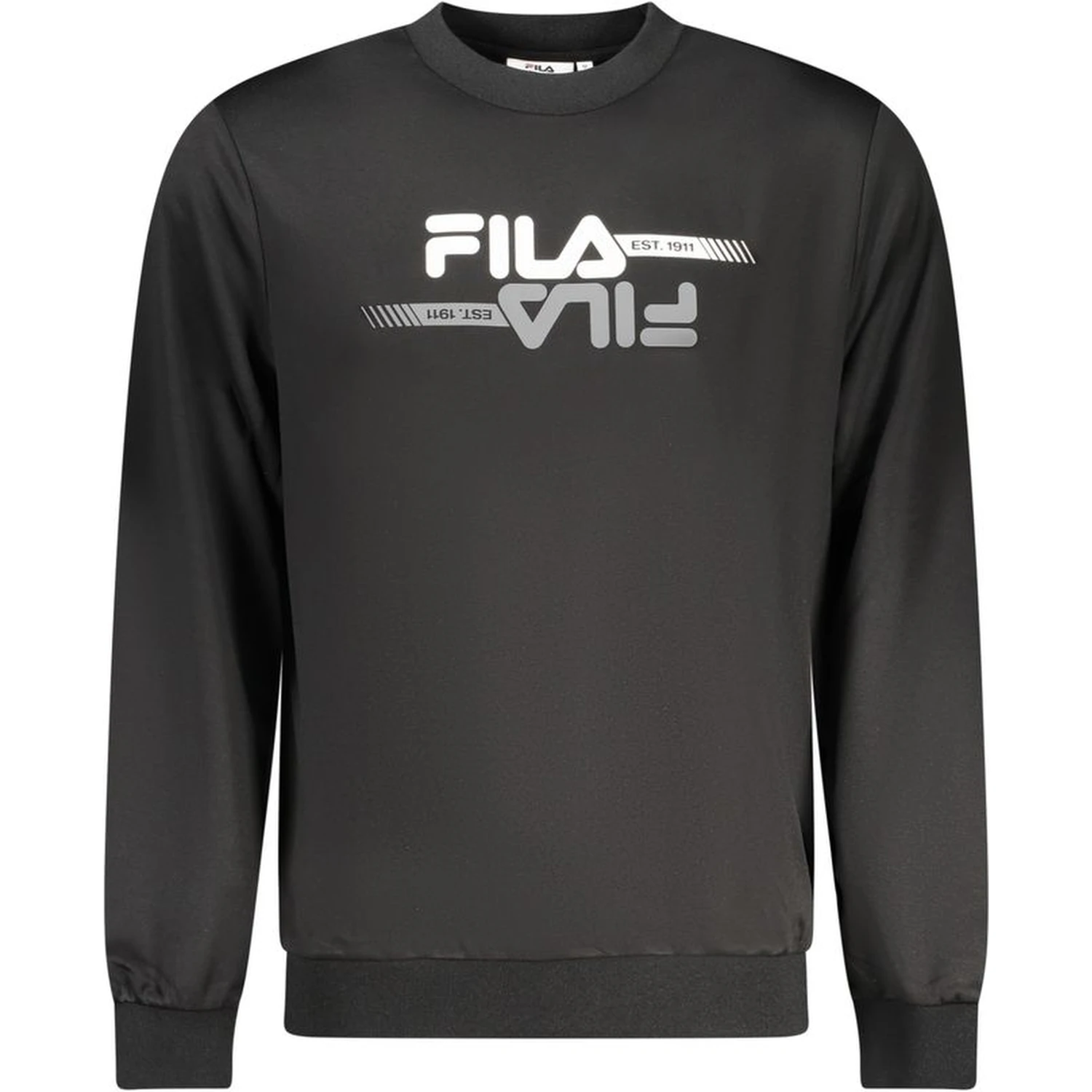 Black Polyester Men Sweatshirt
