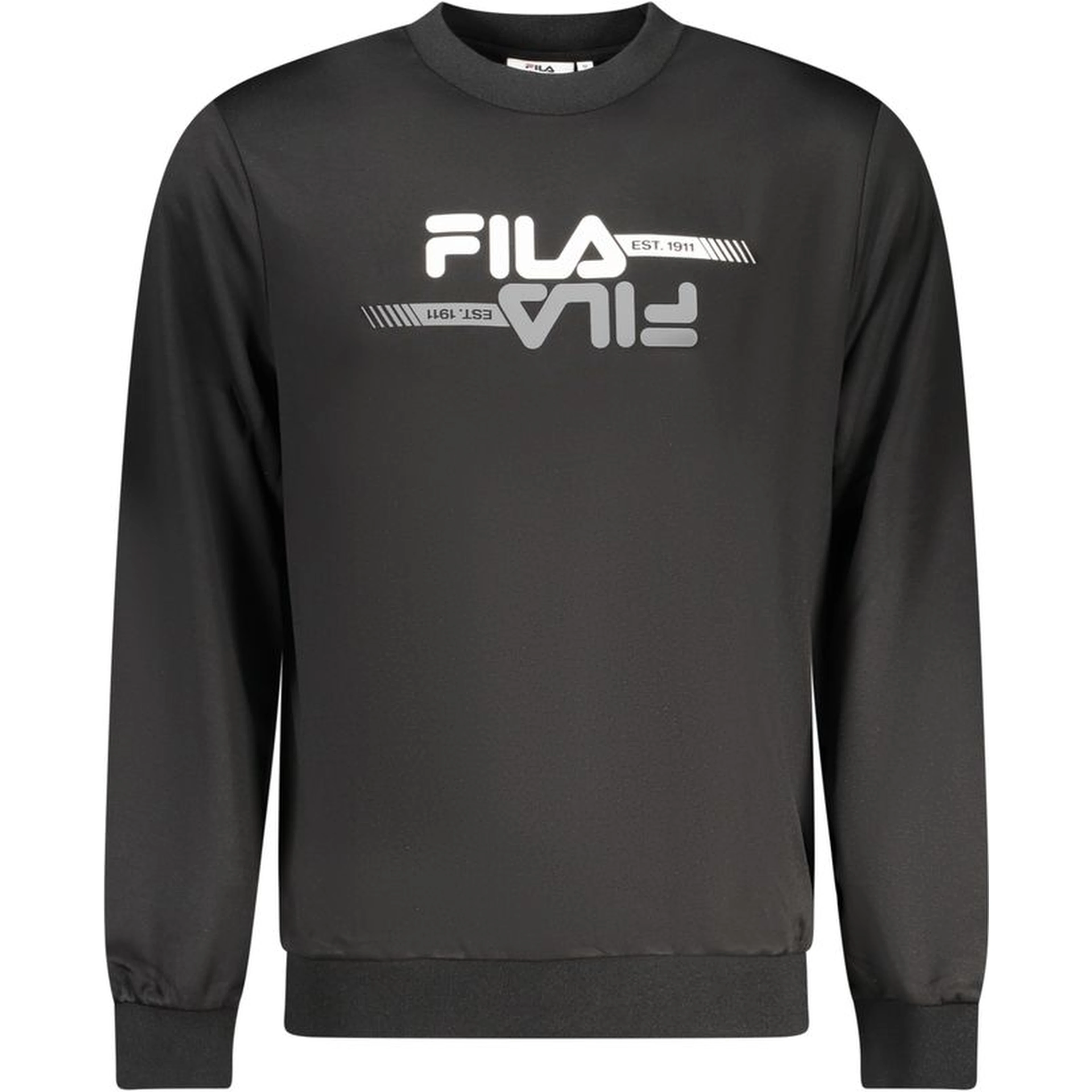 Black Polyester Men Sweatshirt