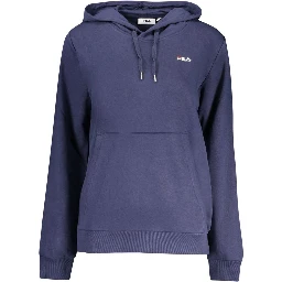 Blue Cotton Women's Hooded Sweatshirt