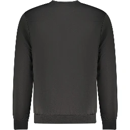 Black Polyester Men Sweatshirt