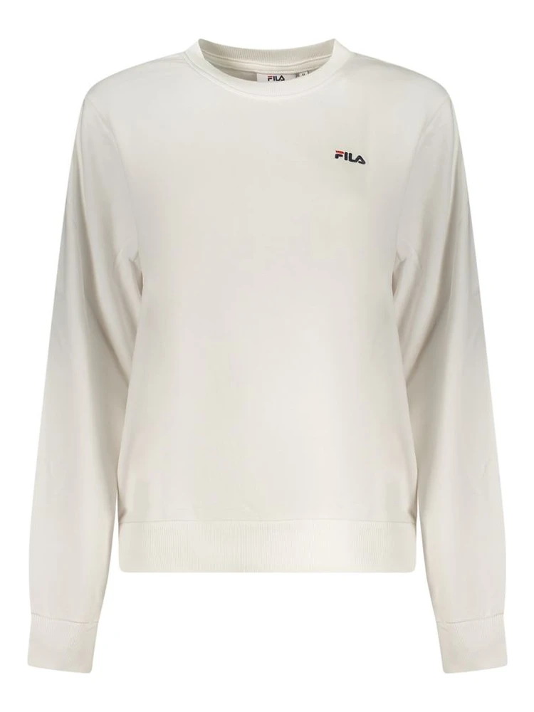 White Cotton Women Sweatshirt