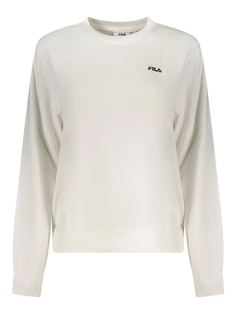 White Cotton Women Sweatshirt